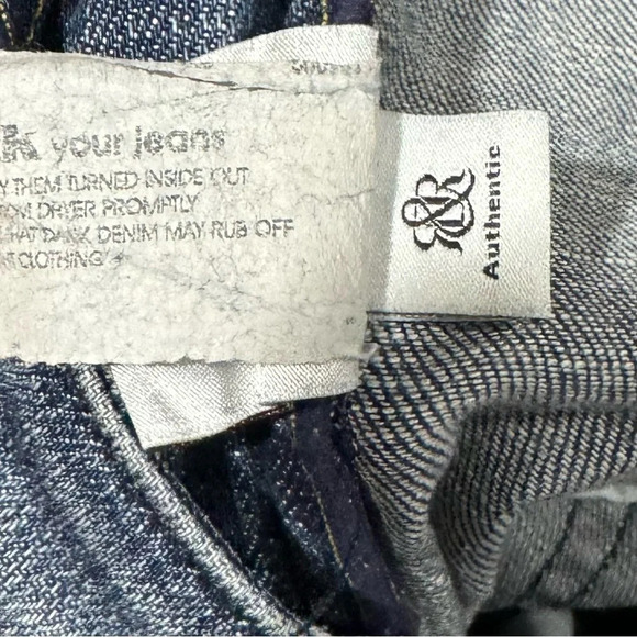 Rock and Republic Issac mid rise flare medium wash jean gold distressing US30 - Picture 6 of 7